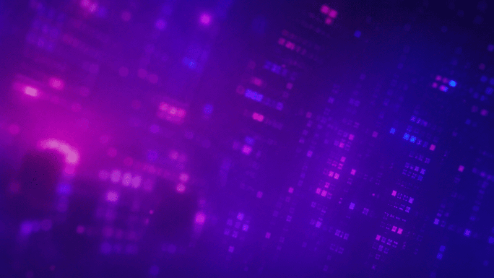 Fundo abstrato com luzes digitais em tons de roxo e azul